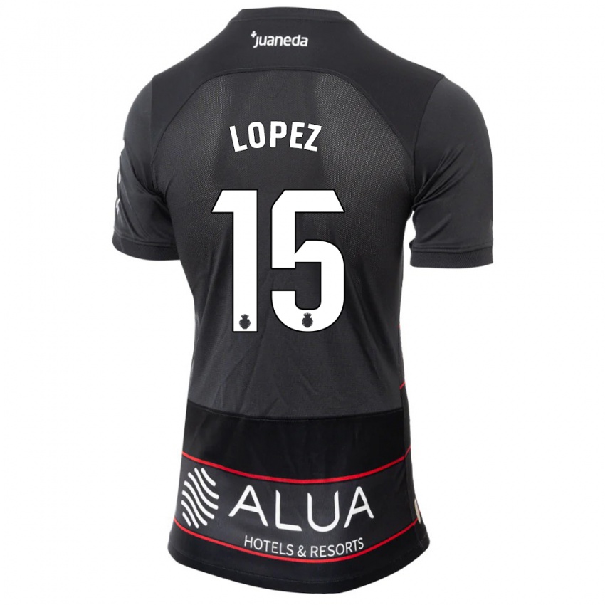 Kinder Marc López #15 Schwarz Auswärtstrikot Trikot 2023/24 T-Shirt Österreich