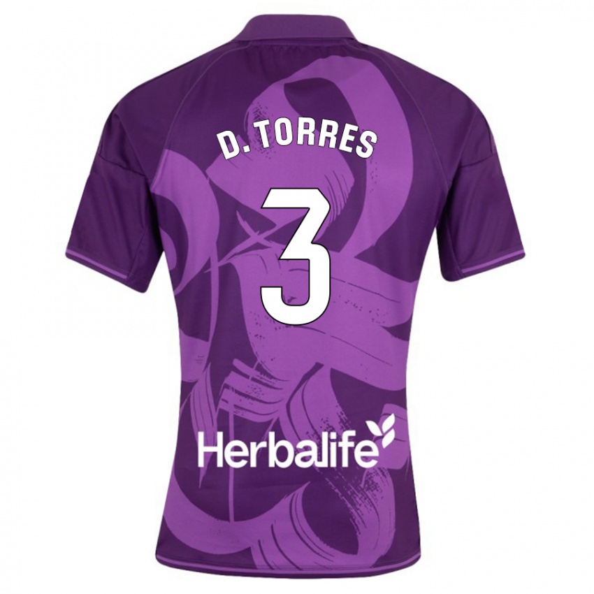 Kinder David Torres #3 Violett Auswärtstrikot Trikot 2023/24 T-Shirt Österreich