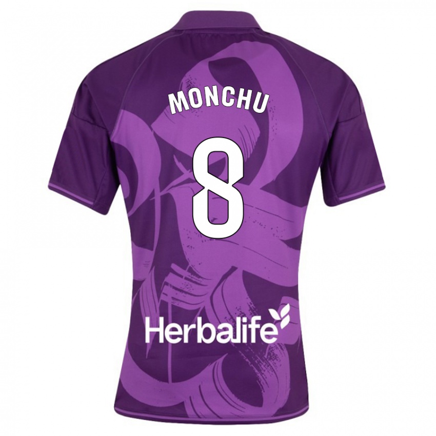 Kinder Monchu #8 Violett Auswärtstrikot Trikot 2023/24 T-Shirt Österreich