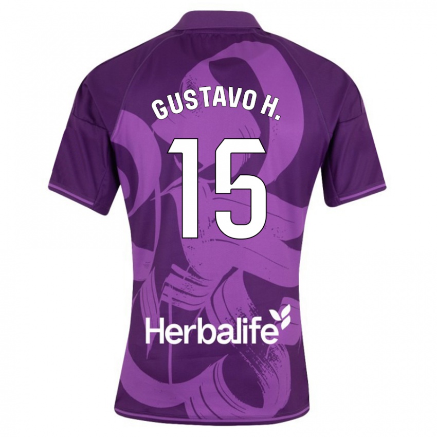Kinder Gustavo Henrique #15 Violett Auswärtstrikot Trikot 2023/24 T-Shirt Österreich