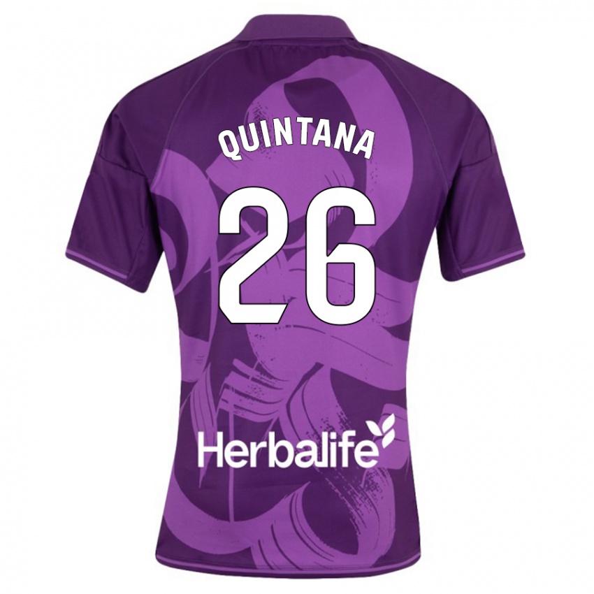 Kinder Alberto Quintana #26 Violett Auswärtstrikot Trikot 2023/24 T-Shirt Österreich
