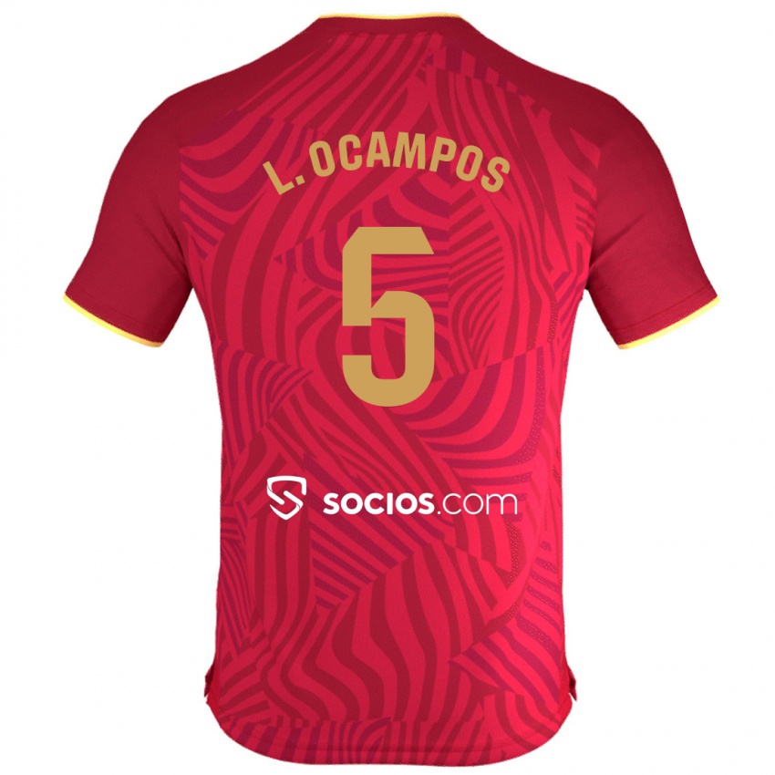 Kinder Lucas Ocampos #5 Rot Auswärtstrikot Trikot 2023/24 T-Shirt Österreich