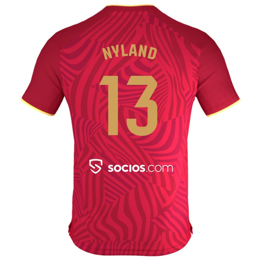 Kinder Ørjan Nyland #13 Rot Auswärtstrikot Trikot 2023/24 T-Shirt Österreich