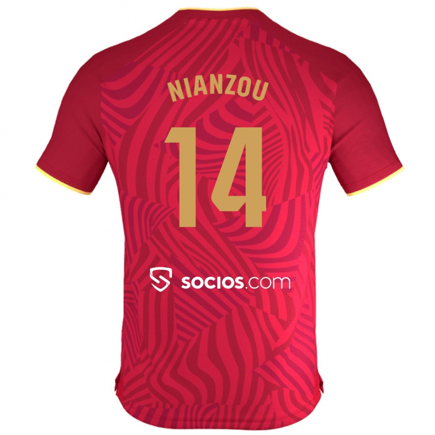 Kinder Tanguy Nianzou #14 Rot Auswärtstrikot Trikot 2023/24 T-Shirt Österreich