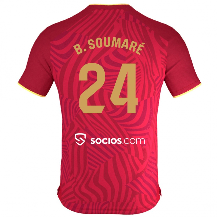 Kinder Boubakary Soumaré #24 Rot Auswärtstrikot Trikot 2023/24 T-Shirt Österreich