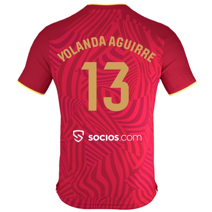 Kinder Yolanda Aguirre Gutiérrez #13 Rot Auswärtstrikot Trikot 2023/24 T-Shirt Österreich