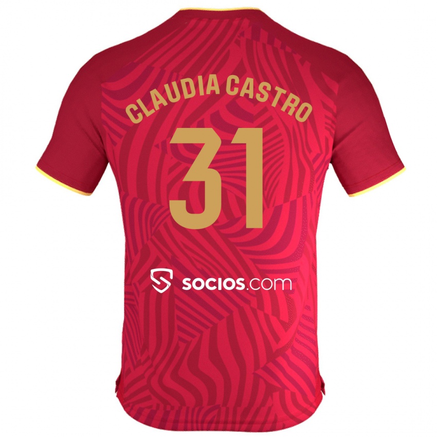 Kinder Claudia Castro Romero #31 Rot Auswärtstrikot Trikot 2023/24 T-Shirt Österreich