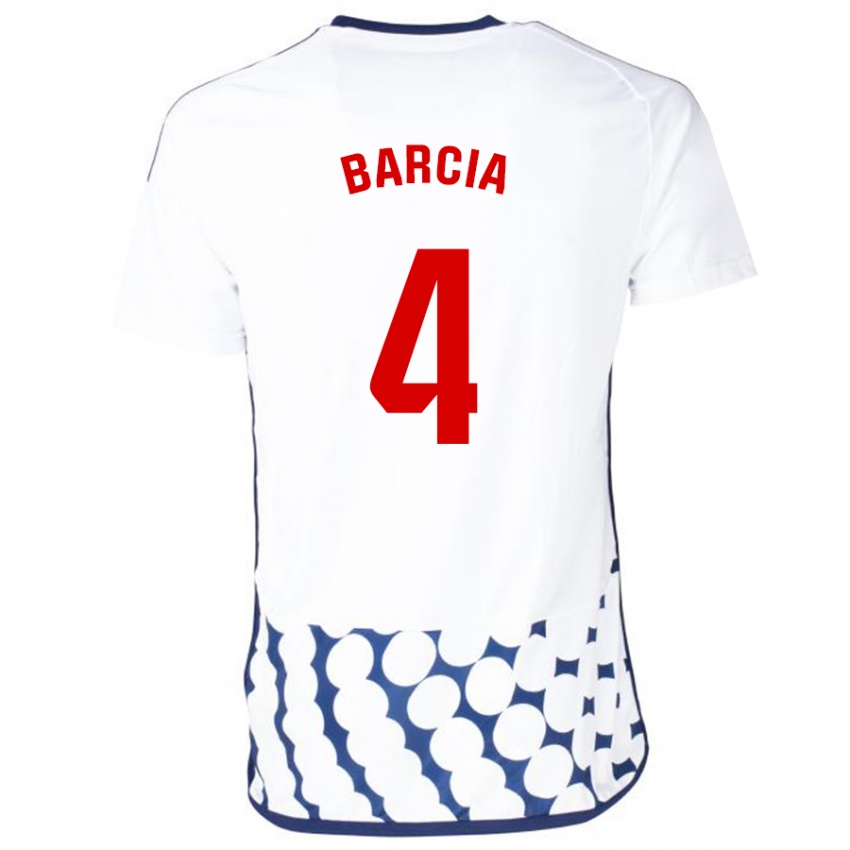 Kinder Sergio Barcia #4 Weiß Auswärtstrikot Trikot 2023/24 T-Shirt Österreich