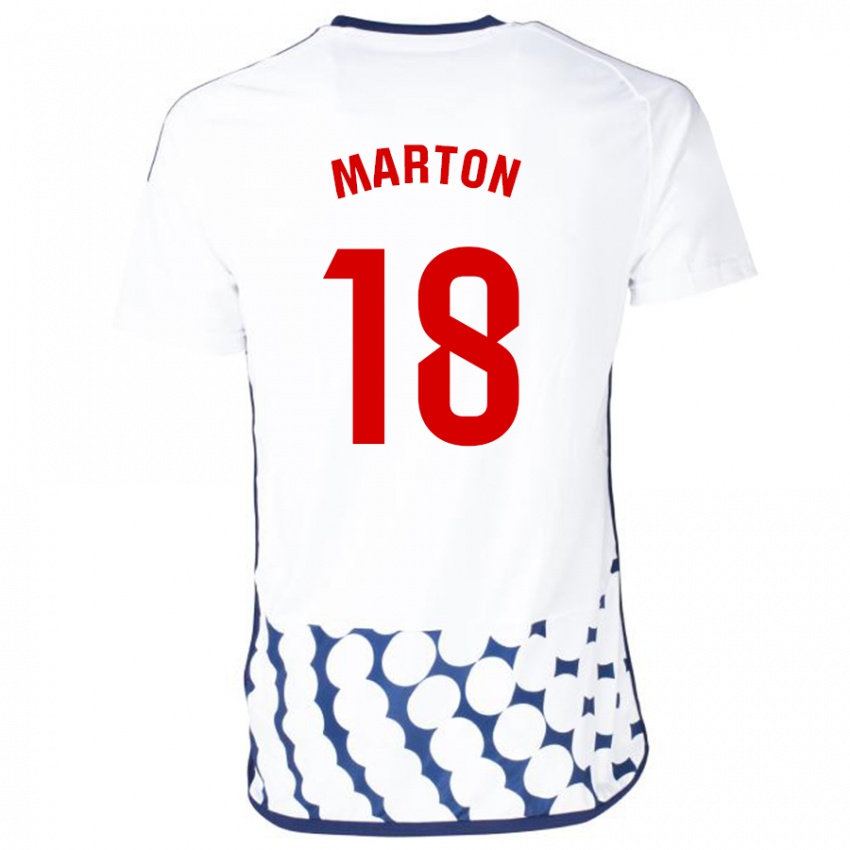 Kinder Javier Martón #18 Weiß Auswärtstrikot Trikot 2023/24 T-Shirt Österreich