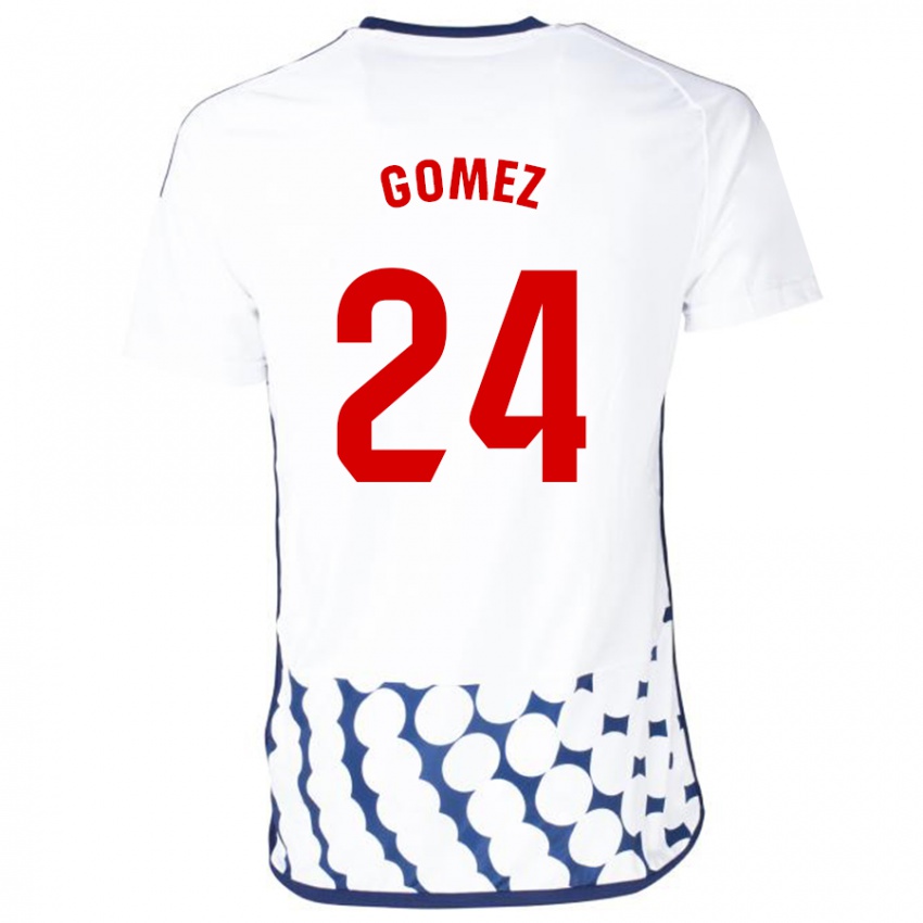 Kinder Jonathan Gómez #24 Weiß Auswärtstrikot Trikot 2023/24 T-Shirt Österreich