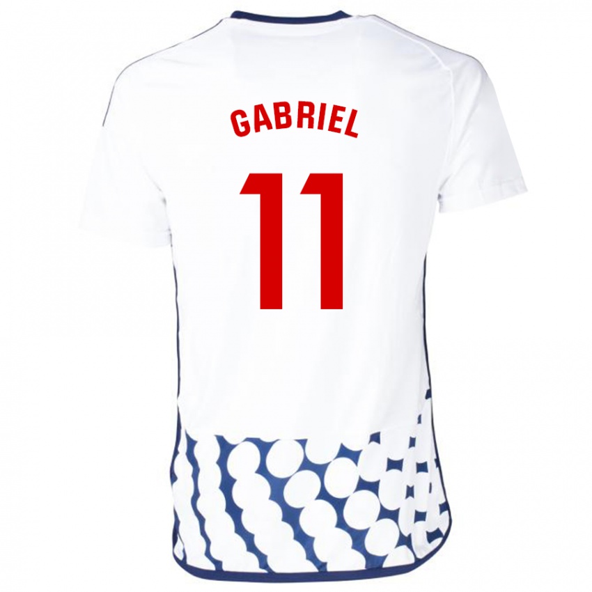 Kinder Sergio Gabriel #11 Weiß Auswärtstrikot Trikot 2023/24 T-Shirt Österreich