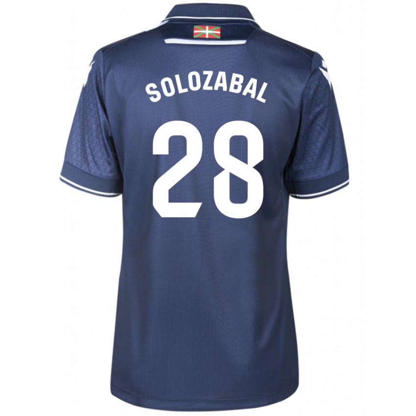 Kinder Malen Solozabal Ibarra #28 Marine Auswärtstrikot Trikot 2023/24 T-Shirt Österreich