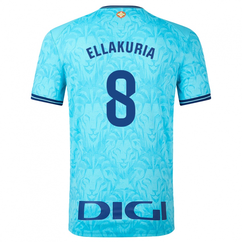Kinder Eneko Ellakuria #8 Himmelblau Auswärtstrikot Trikot 2023/24 T-Shirt Österreich