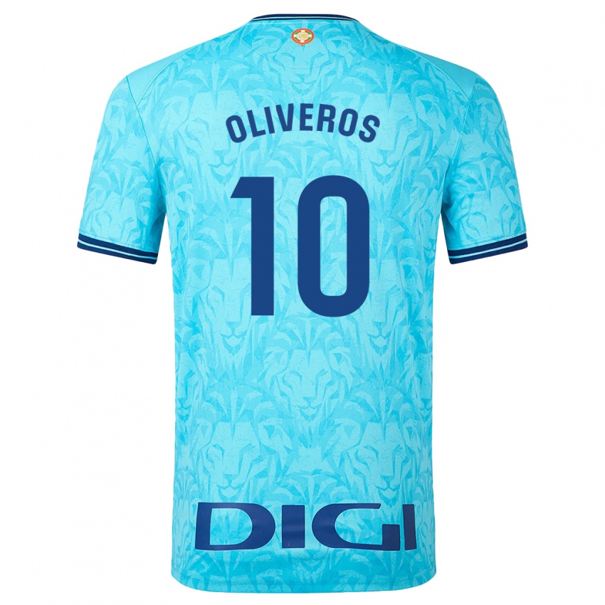 Kinder Aimar Oliveros #10 Himmelblau Auswärtstrikot Trikot 2023/24 T-Shirt Österreich