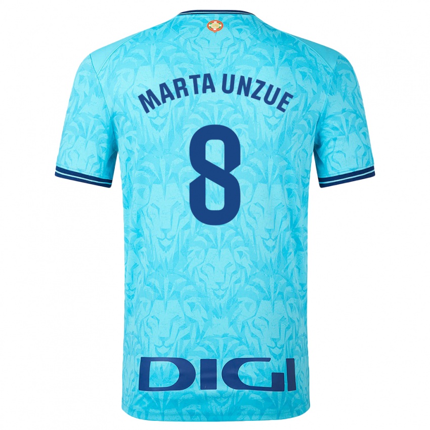 Kinder Marta Unzué Urdániz #8 Himmelblau Auswärtstrikot Trikot 2023/24 T-Shirt Österreich