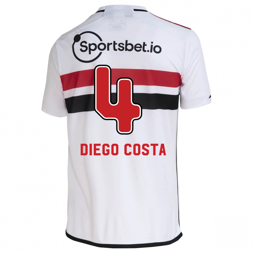 Herren Diego Costa #4 Weiß Heimtrikot Trikot 2023/24 T-Shirt Österreich