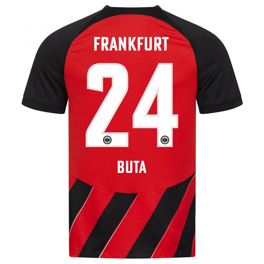 Herren Aurélio Buta #24 Rot Schwarz Heimtrikot Trikot 2023/24 T-Shirt Österreich