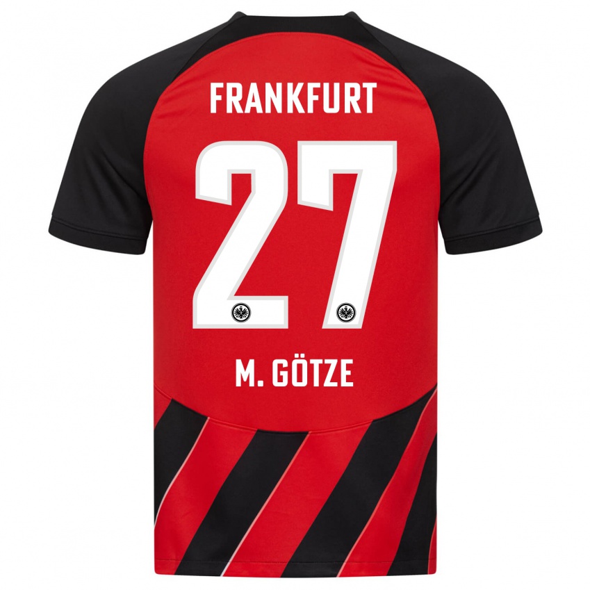 Herren Mario Götze #27 Rot Schwarz Heimtrikot Trikot 2023/24 T-Shirt Österreich