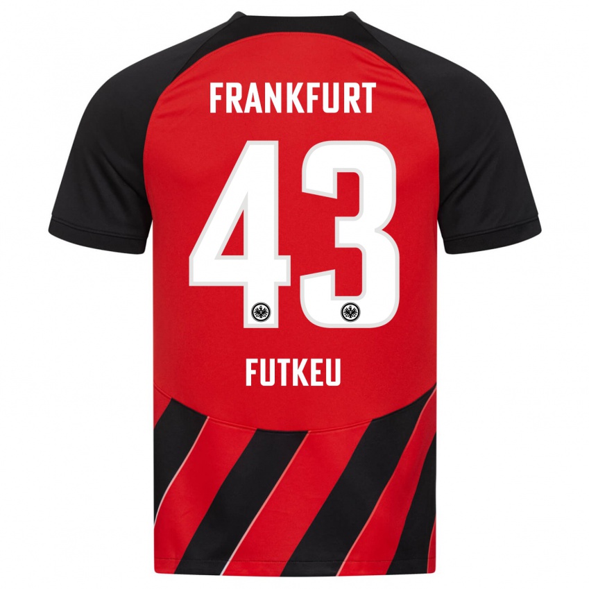 Herren Noel Futkeu #43 Rot Schwarz Heimtrikot Trikot 2023/24 T-Shirt Österreich