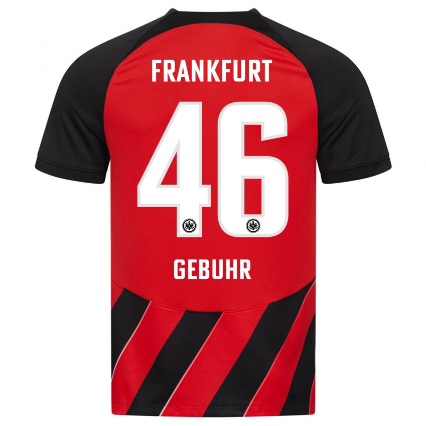 Herren Dario Gebuhr #46 Rot Schwarz Heimtrikot Trikot 2023/24 T-Shirt Österreich