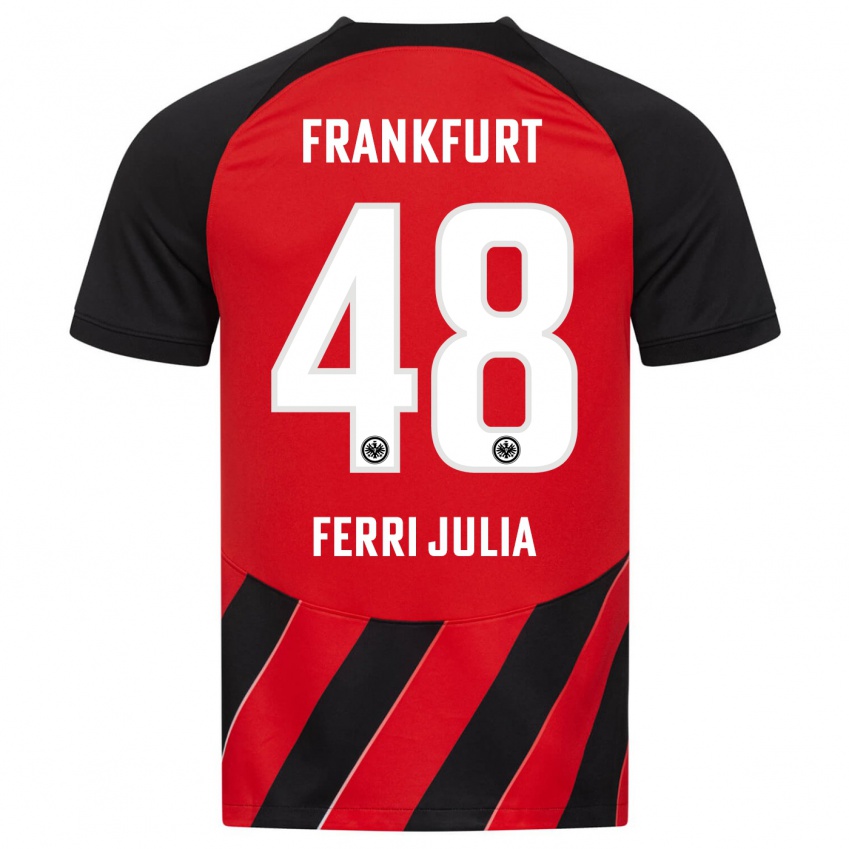 Herren Nacho Ferri #48 Rot Schwarz Heimtrikot Trikot 2023/24 T-Shirt Österreich