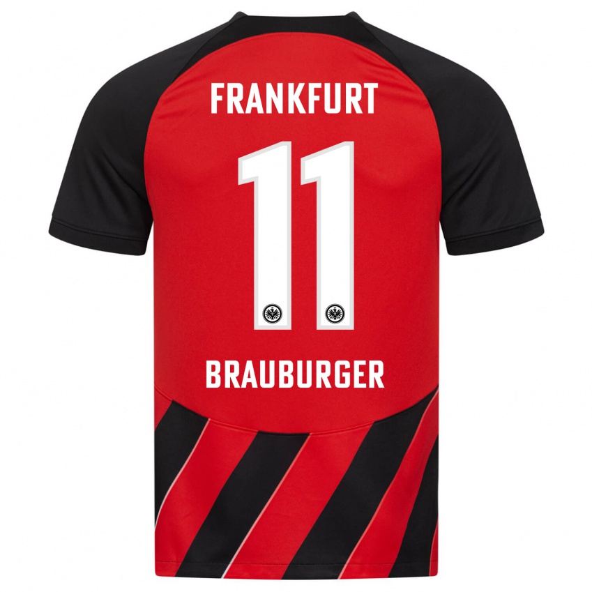 Herren Maximilian Brauburger #11 Rot Schwarz Heimtrikot Trikot 2023/24 T-Shirt Österreich