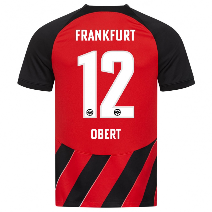 Herren Yuriy Obert #12 Rot Schwarz Heimtrikot Trikot 2023/24 T-Shirt Österreich