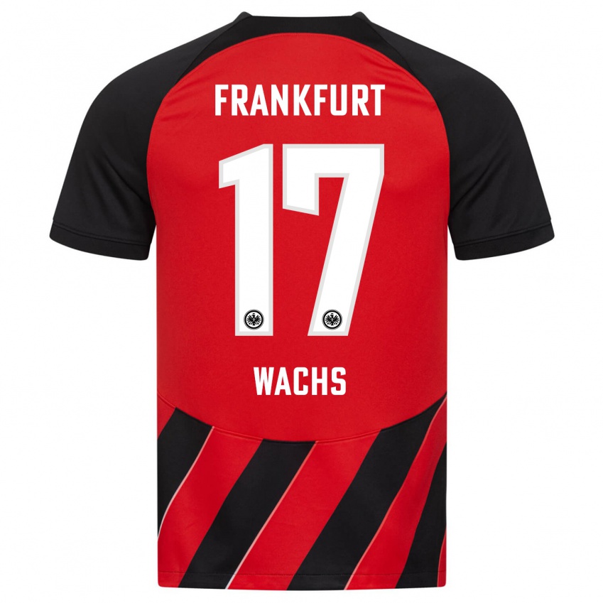 Herren Marc Wachs #17 Rot Schwarz Heimtrikot Trikot 2023/24 T-Shirt Österreich