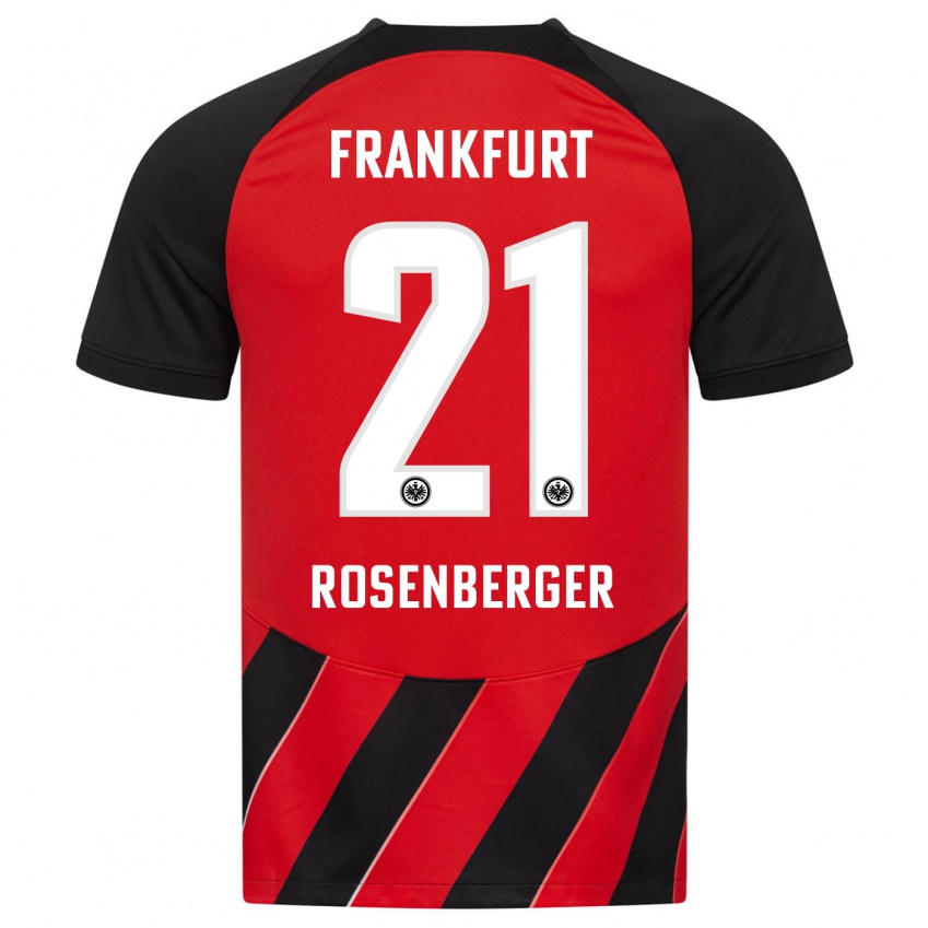 Herren Robin Rosenberger #21 Rot Schwarz Heimtrikot Trikot 2023/24 T-Shirt Österreich