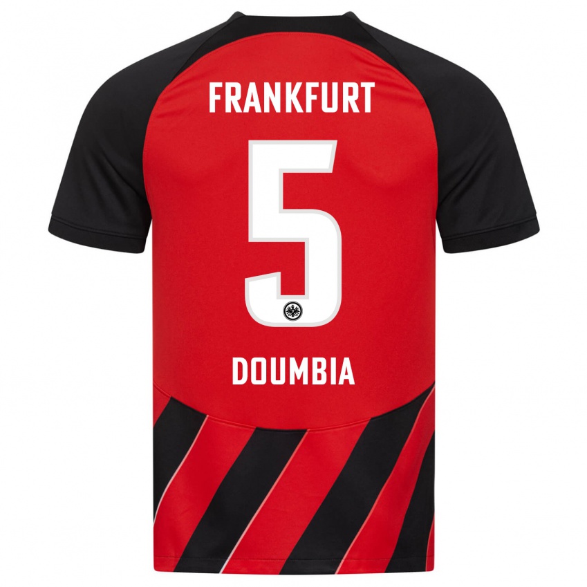 Herren Fousseny Doumbia #5 Rot Schwarz Heimtrikot Trikot 2023/24 T-Shirt Österreich