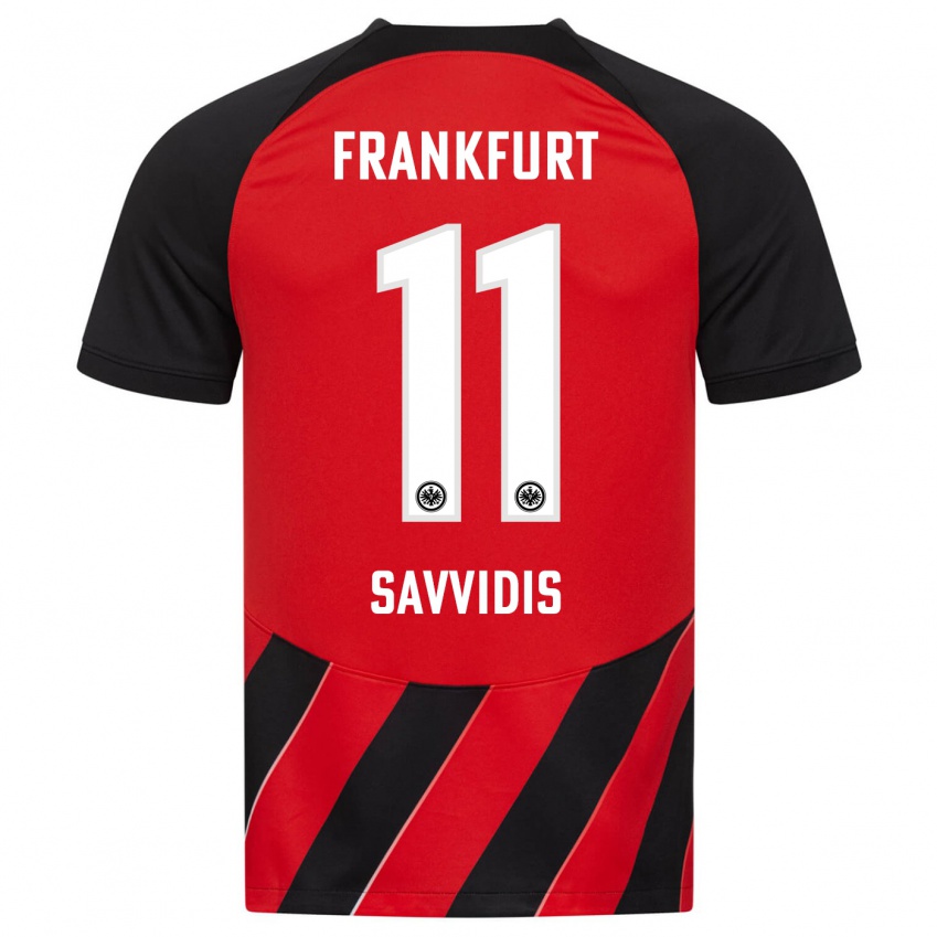 Herren Rafail Savvidis #11 Rot Schwarz Heimtrikot Trikot 2023/24 T-Shirt Österreich