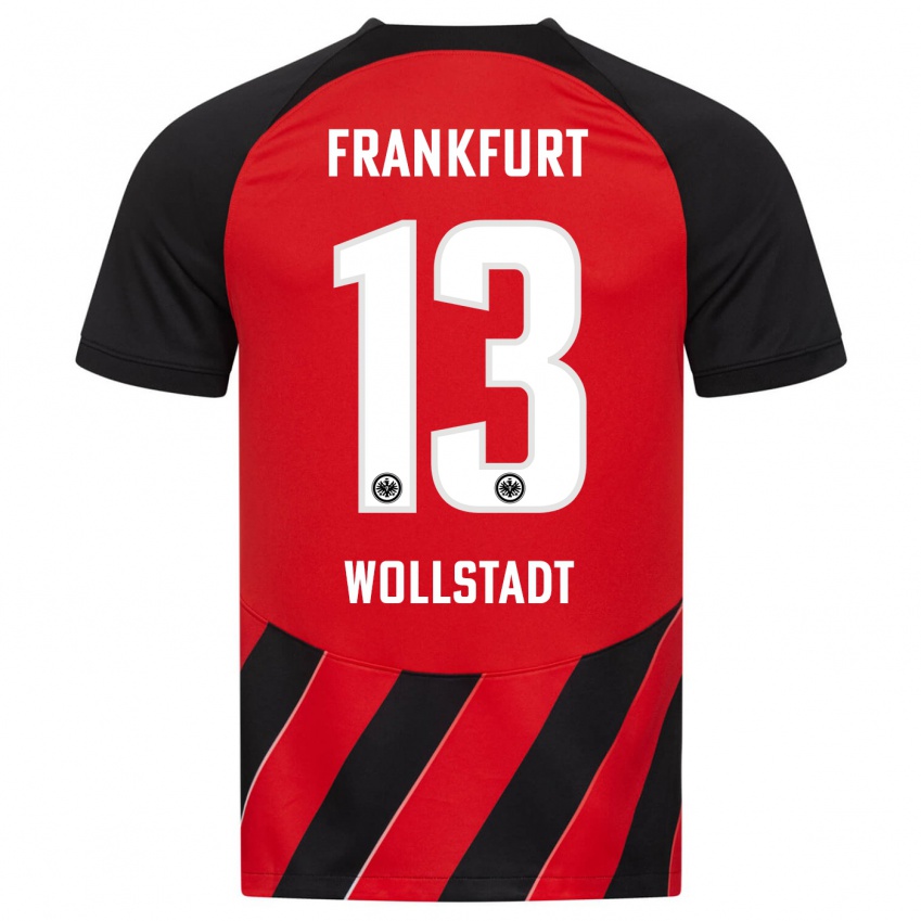 Herren Fabio Wollstadt #13 Rot Schwarz Heimtrikot Trikot 2023/24 T-Shirt Österreich