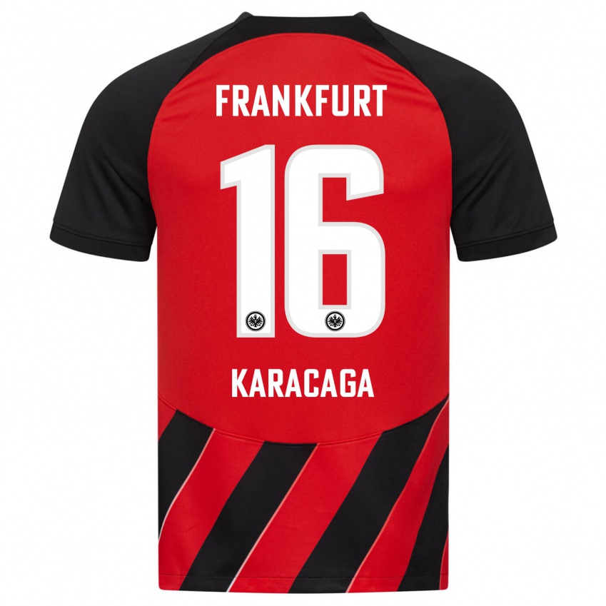 Herren Tom Karacaga #16 Rot Schwarz Heimtrikot Trikot 2023/24 T-Shirt Österreich