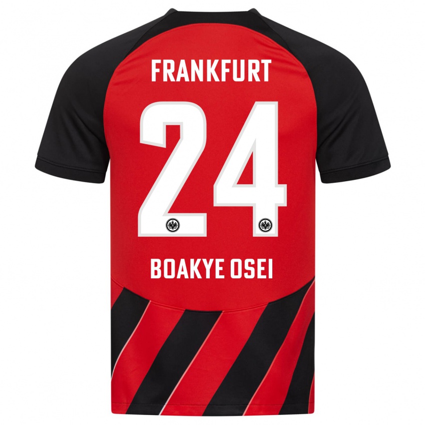 Herren Derek Boakye-Osei #24 Rot Schwarz Heimtrikot Trikot 2023/24 T-Shirt Österreich