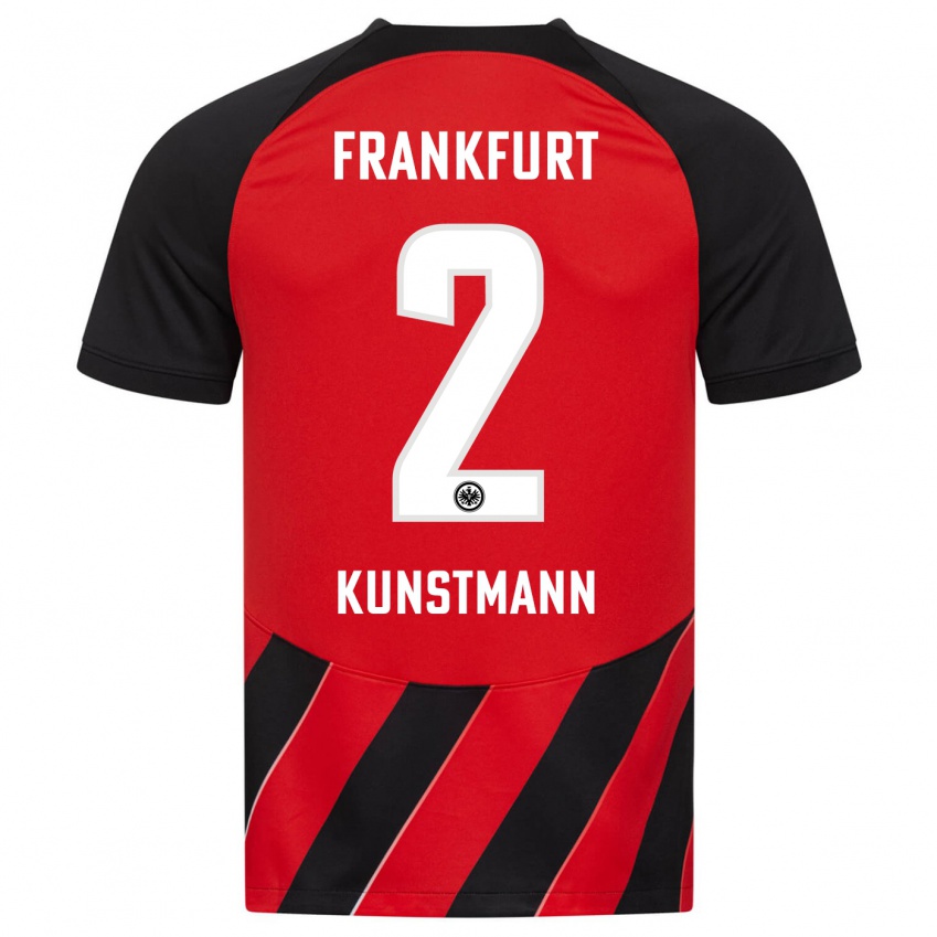 Herren Kelvin Kunstmann #2 Rot Schwarz Heimtrikot Trikot 2023/24 T-Shirt Österreich