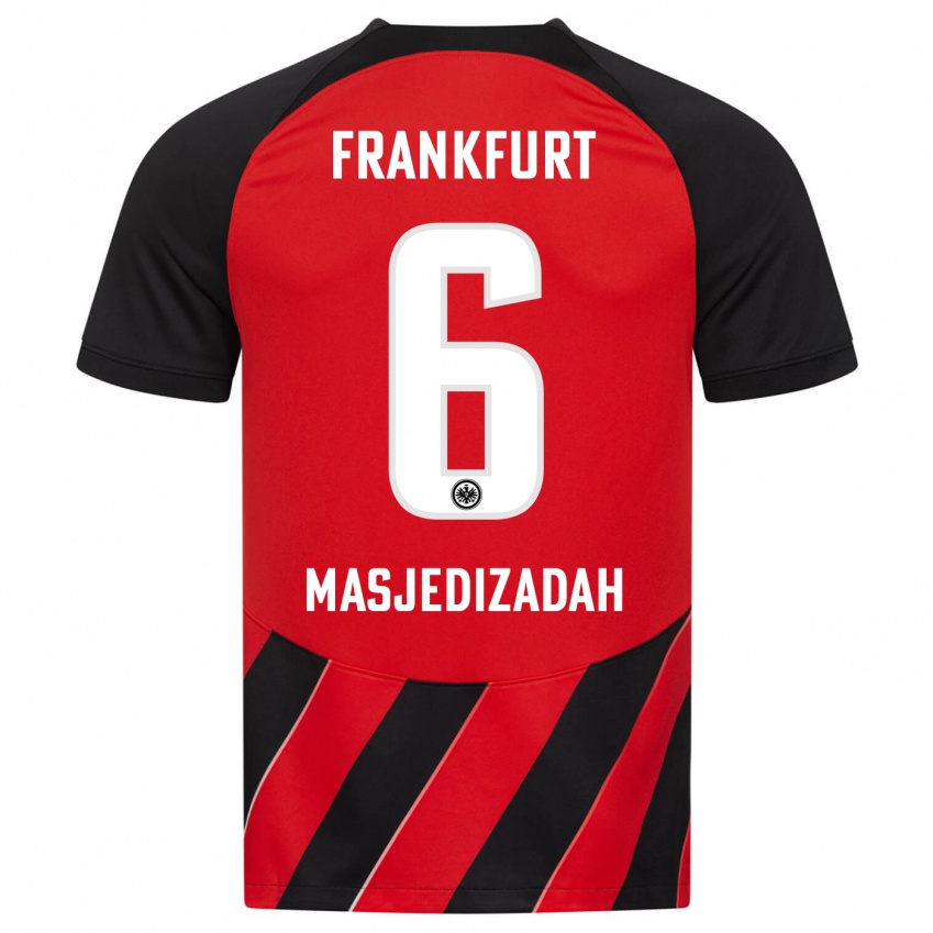 Herren Abolfazl Masjedizadah #6 Rot Schwarz Heimtrikot Trikot 2023/24 T-Shirt Österreich