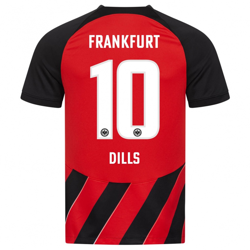 Herren Marvin Dills #10 Rot Schwarz Heimtrikot Trikot 2023/24 T-Shirt Österreich