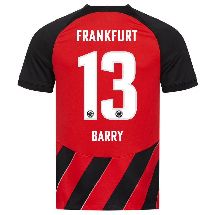 Herren Jasha Barry #13 Rot Schwarz Heimtrikot Trikot 2023/24 T-Shirt Österreich