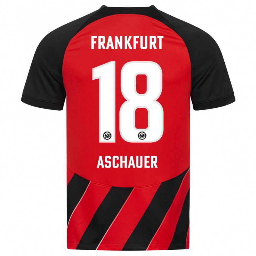 Herren Verena Aschauer Hanshaw #18 Rot Schwarz Heimtrikot Trikot 2023/24 T-Shirt Österreich