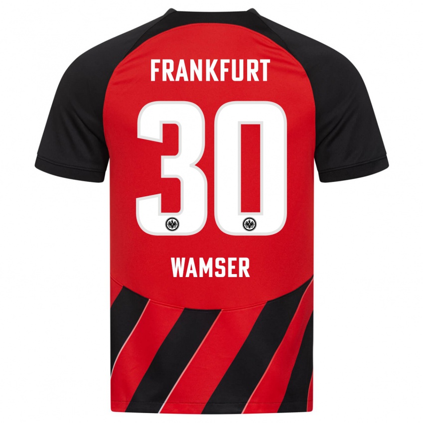 Herren Carlotta Wamser #30 Rot Schwarz Heimtrikot Trikot 2023/24 T-Shirt Österreich