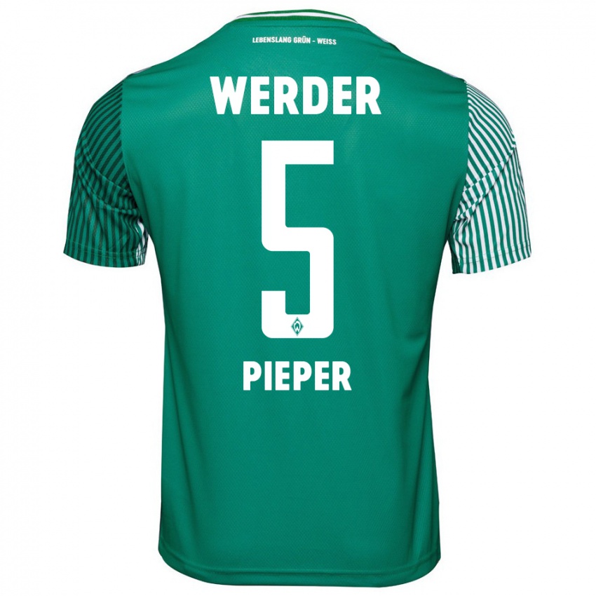 Herren Amos Pieper #5 Grün Heimtrikot Trikot 2023/24 T-Shirt Österreich