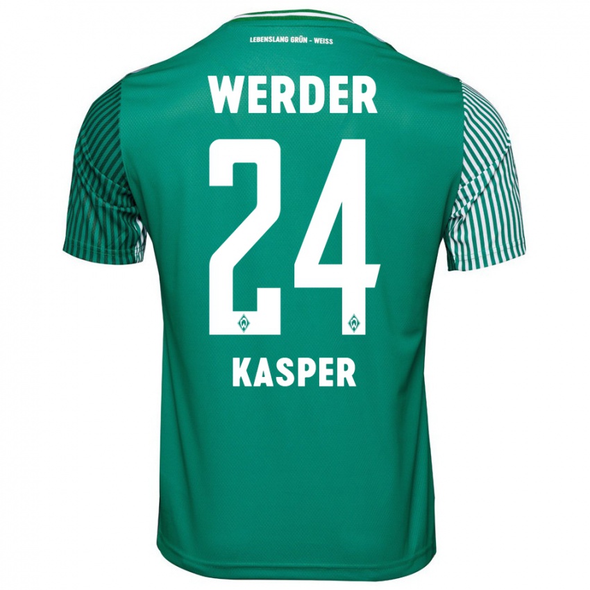 Herren Dominik Kasper #24 Grün Heimtrikot Trikot 2023/24 T-Shirt Österreich