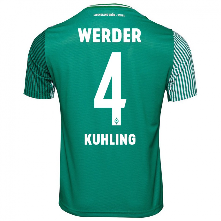 Herren Ole Kühling #4 Grün Heimtrikot Trikot 2023/24 T-Shirt Österreich