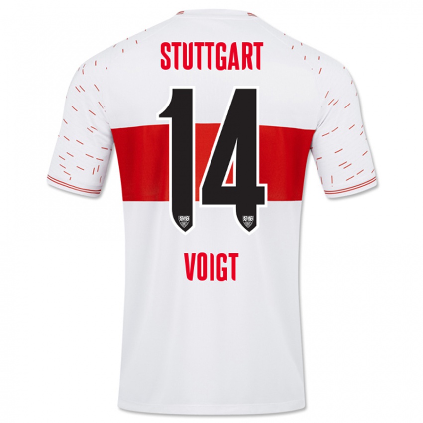 Herren Max Voigt #14 Weiß Heimtrikot Trikot 2023/24 T-Shirt Österreich