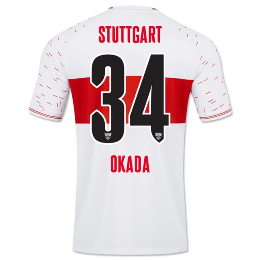 Herren Rei Okada #34 Weiß Heimtrikot Trikot 2023/24 T-Shirt Österreich