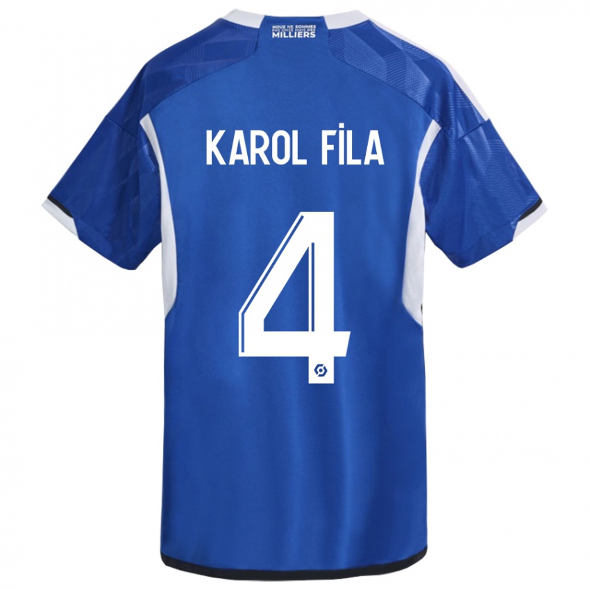 Herren Karol Fila #4 Blau Heimtrikot Trikot 2023/24 T-Shirt Österreich