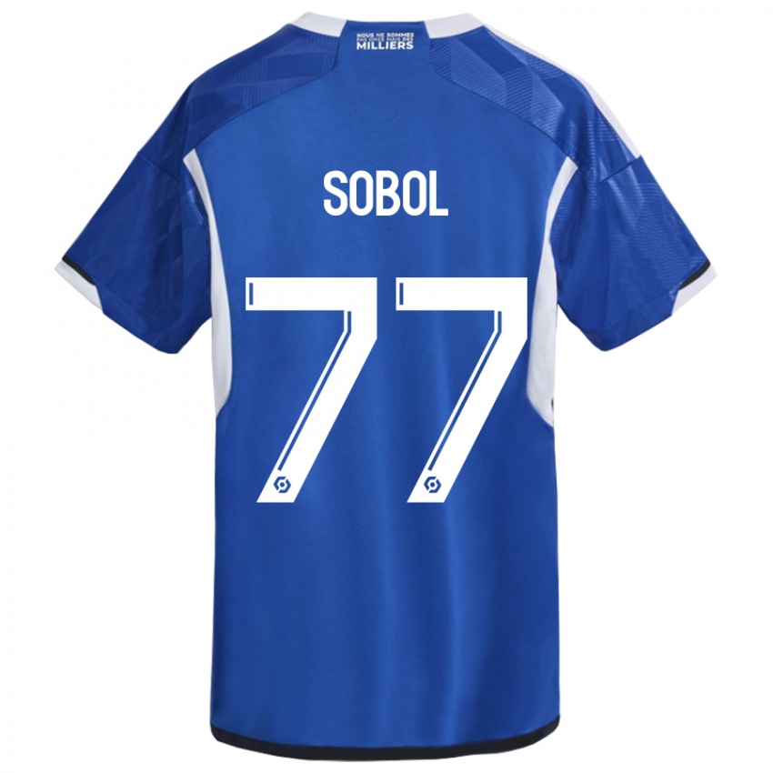 Herren Eduard Sobol #77 Blau Heimtrikot Trikot 2023/24 T-Shirt Österreich