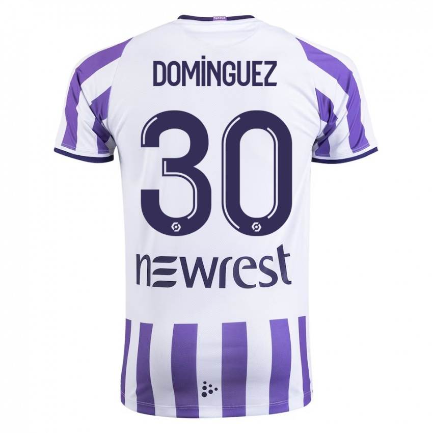 Herren Álex Domínguez #30 Weiß Heimtrikot Trikot 2023/24 T-Shirt Österreich