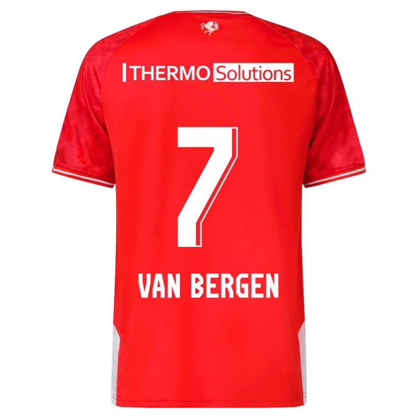 Herren Mitchell Van Bergen #7 Rot Heimtrikot Trikot 2023/24 T-Shirt Österreich