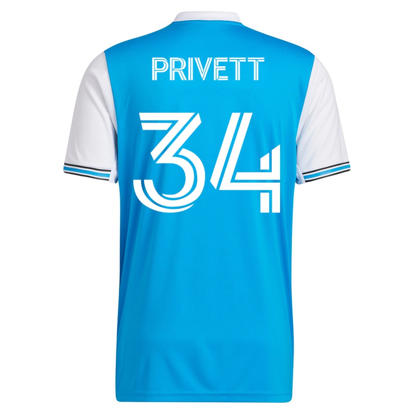 Herren Andrew Privett #34 Blau Heimtrikot Trikot 2023/24 T-Shirt Österreich